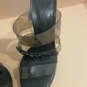 Karl Lagerfeld Black and Clear Heels